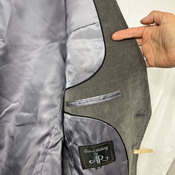 Vintage Wide Wale Corduroy Blazer Mens 44R Academia Teacher Preppy Professor - Picture 10 of 13